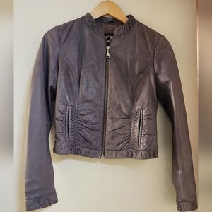 Danier Purple Leather Jacket